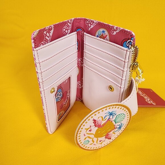 Loungefly Barbie Movie Logo Pink Flamingo Flap Wallet NEW - Picture 10 of 14